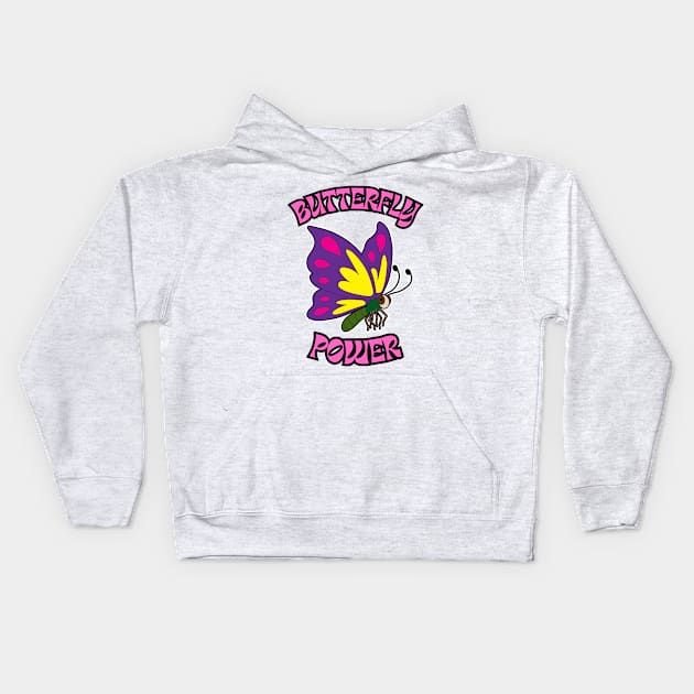 🦋 Butterfly Power – Cute Fairy Tale Fantasy Butterfly Kids Hoodie by Pixoplanet